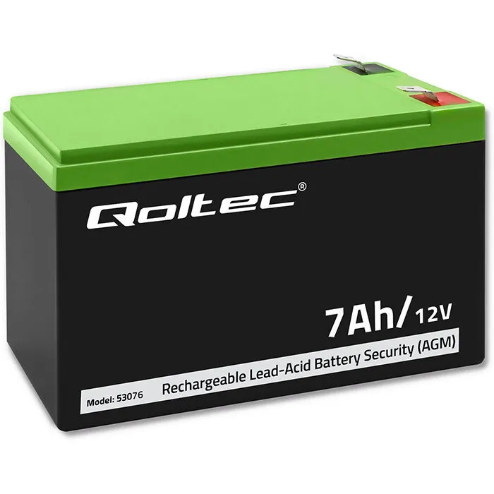QOLTEC Baterie Qoltec AGM | 12V | 7Ah | Nu necesita intretinere | Eficienta | LongLife | pentru UPS, securitate