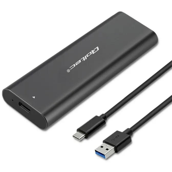 QOLTEC Carcasa pentru SSD M2 SATA, NVME, USB tip C