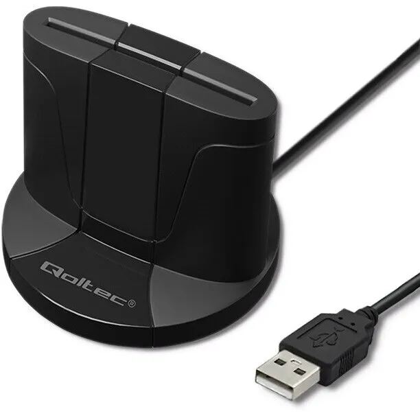 QOLTEC Cititor de carduri de identificare inteligenta, Qoltec, SCR-0632, USB tip C