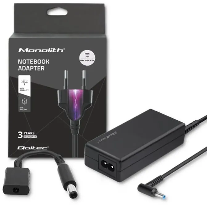 QOLTEC Incarcator laptop Qoltec 51728, pentru HP, 65W, 19.5V, 3.33A, protectie suprasarcina, Negru