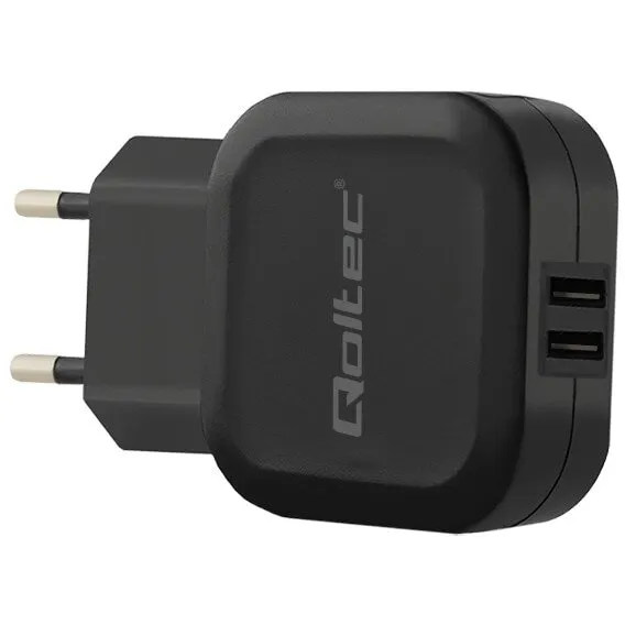 QOLTEC Incarcator Retea Qoltec, 5V, 3.4A,17W, 2xUSB, Negru