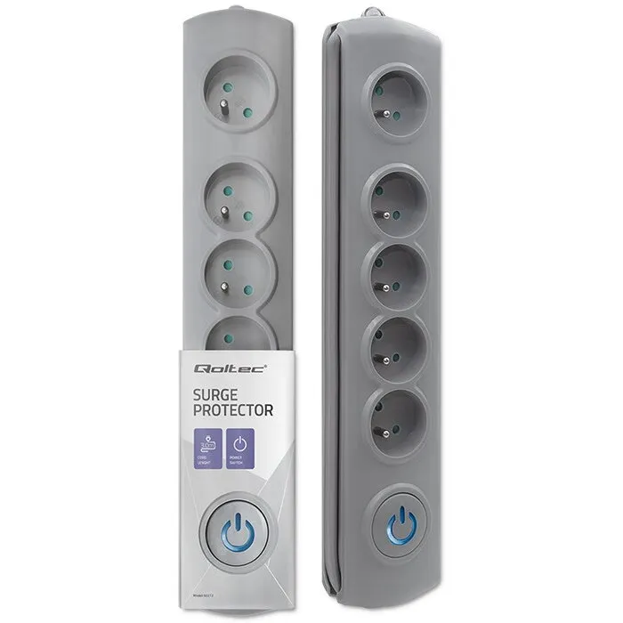 QOLTEC Prelungitor Qoltec | 5 prize | 3m | Gri