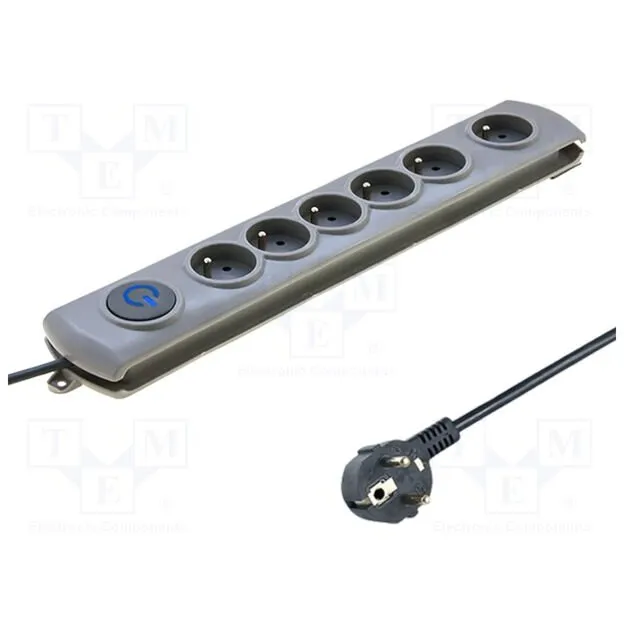 QOLTEC Prelungitor Qoltec , 6 Prize , 5m , Gri
