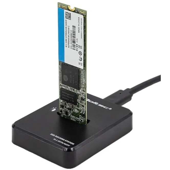 QOLTEC Statie de andocare Qoltec SSD, M.2, SATA, NGFF, USB 3.1, Negru
