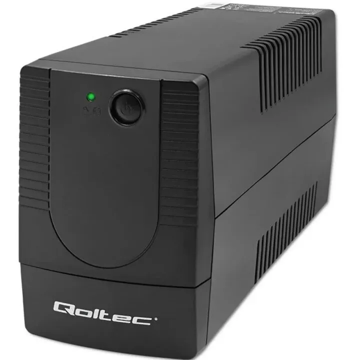 QOLTEC UPS Qoltec 53774, Line-Interactive, Monolit, 1000VA, 600W, Unda Sinusoidala Modificata, Baterie Integrata, 12V, Negru