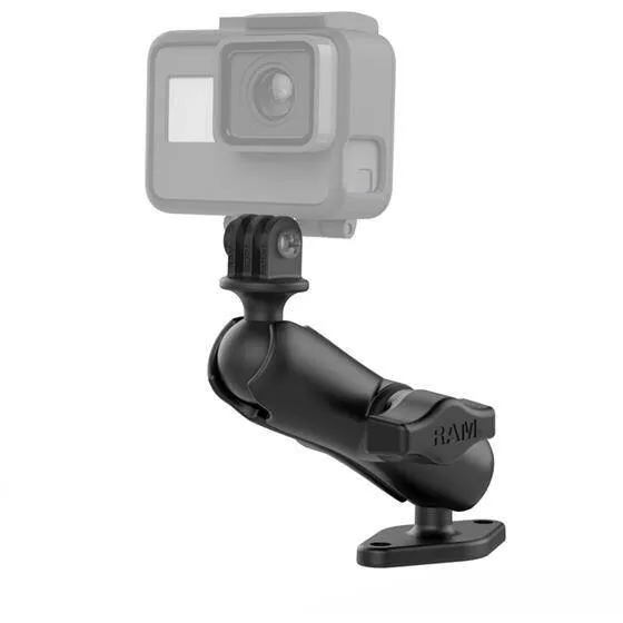 RAM&nbsp;MOUNTS RAM® Suport pentru placa de diamant cu bila dubla cu adaptor pentru camera de actiune
