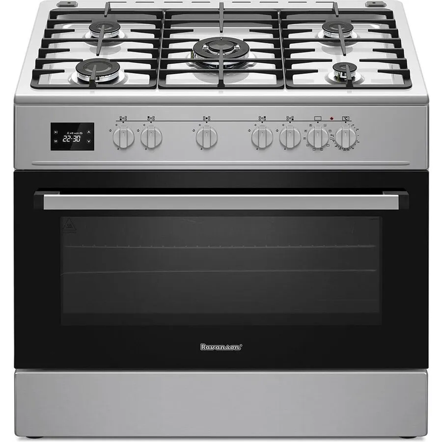 Ravanson Aragaz Ravanson KWGE-K90A Cheff , plita 5 arzatoare gaz, cuptor electric, 110 L, Clasa a, Inox