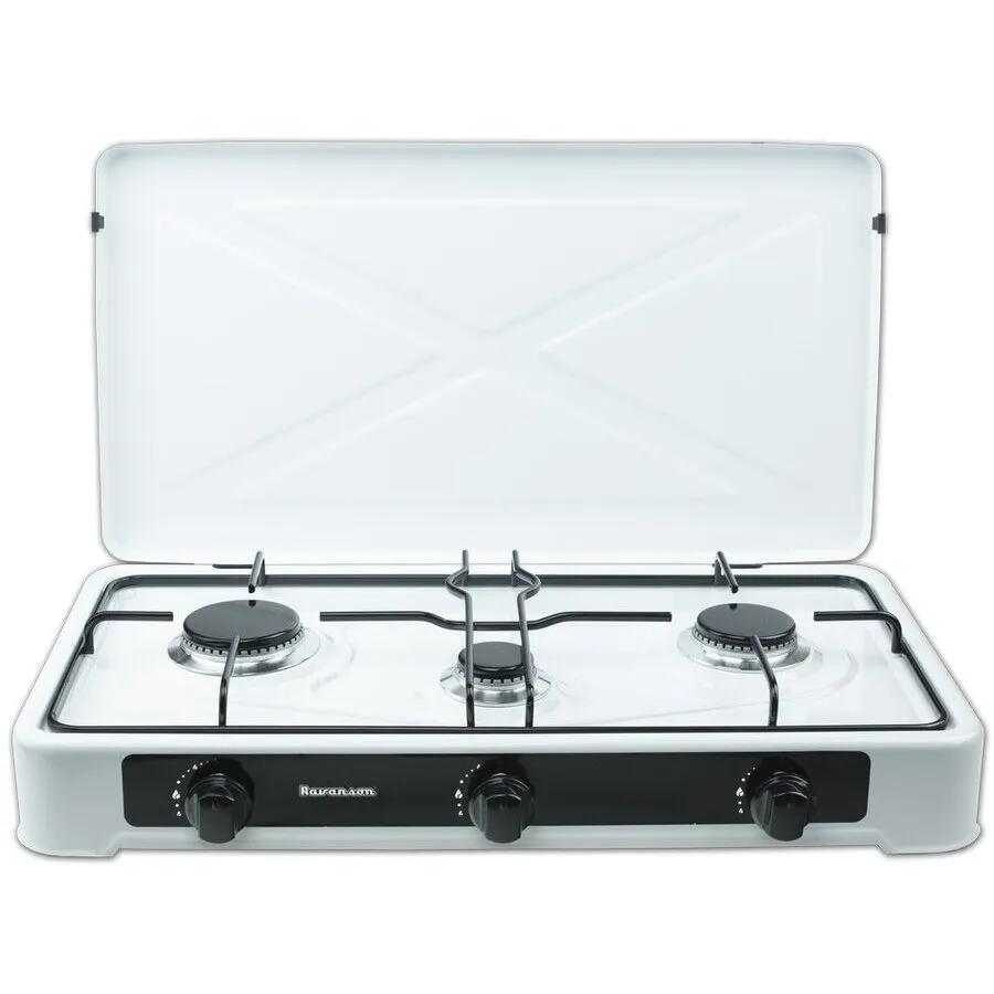 Ravanson Aragaz reglabil, Ravanson, 3 arzatoare, Metal/Plastic, Alb