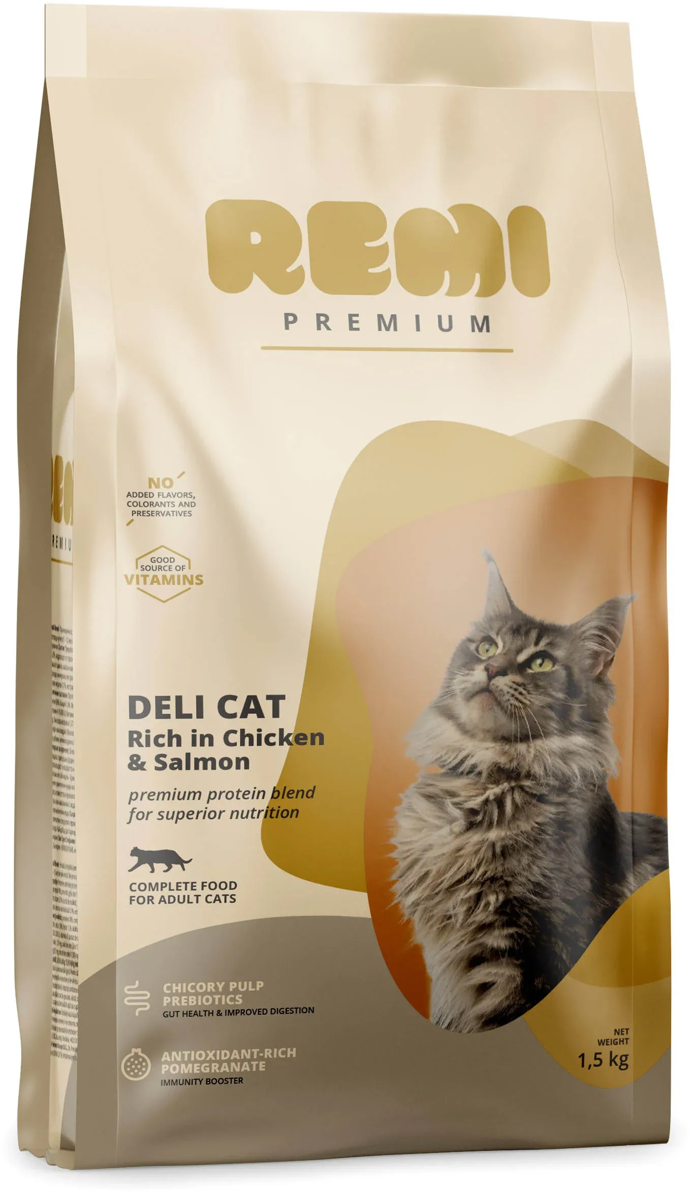 REMI Premium Deli Hrană uscată pentru pisici, cu Somon