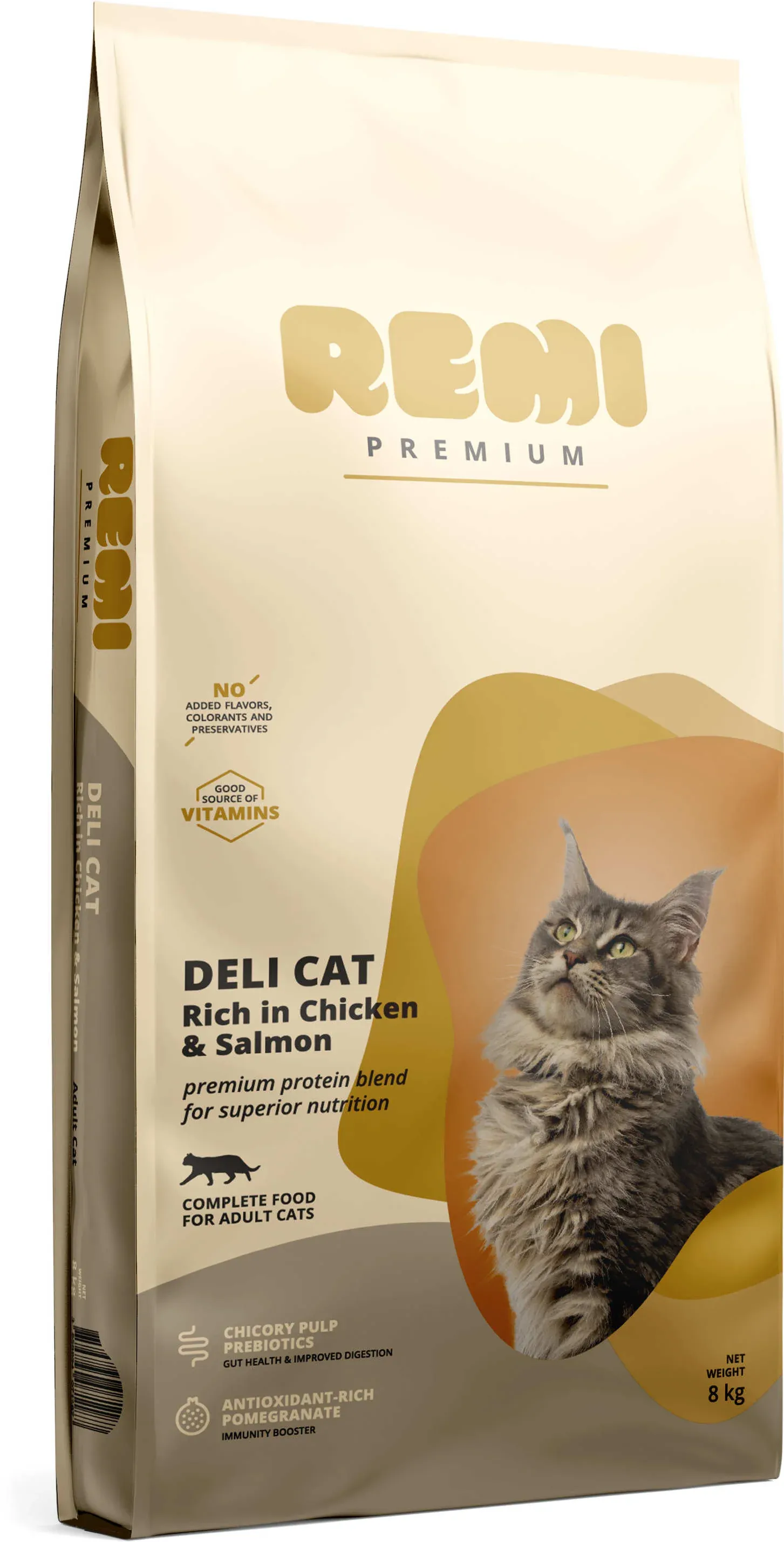 REMI Premium Deli Hrană uscată pentru pisici, cu Somon