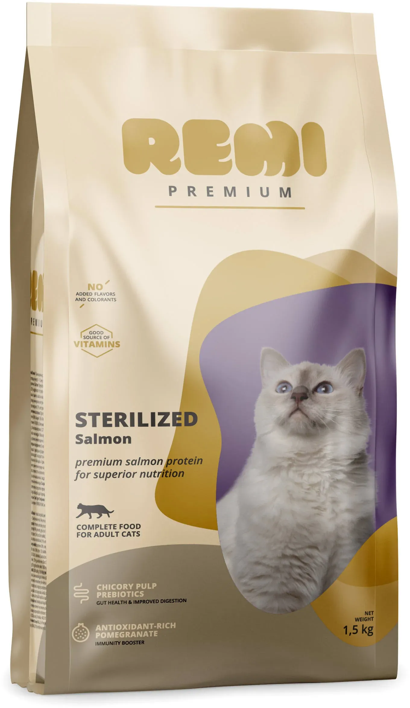 REMI Premium Hrană uscată pentru pisici sterilizate, cu Somon