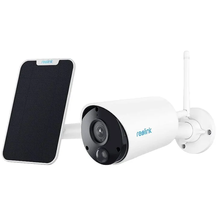 Reolink Camera de supraveghere exterior Reolink Argus B320 cu panou solar, wireless Wi-Fi, Rezolutie 3 MP, Detectie persoane/vehicul, IR la 10 m