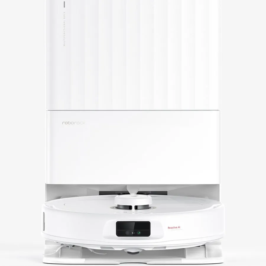 ROBOROCK Robot de aspirare Roborock Qrevo MaxV QRMV02-00, 7000 Pa, aspirator-mop-statie inteligenta de golire automata, 200 rpm, tehnologie evitare obstacole, Alb