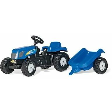 Rolly&nbsp;Toys Tractor cu pedale Rolly Kid New Holland T 7040 cu remorca