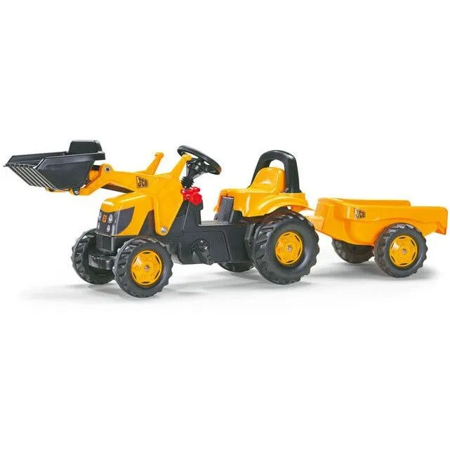 Rolly&nbsp;Toys Tractor cu pedale si cupa Rolly Kid JCB, cu remorca