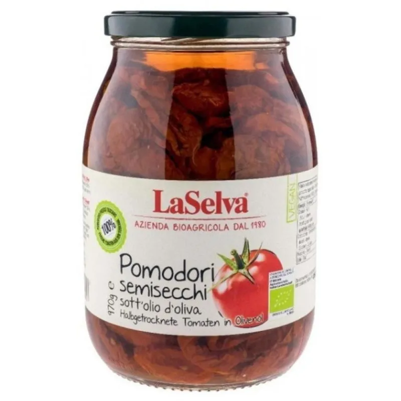 Rosii Bio Semi-Uscate in Ulei de Masline, 970 g, La Selva