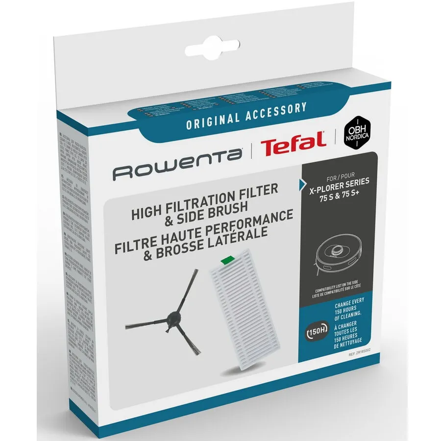Rowenta Kit filtru de inalta performanta si perii laterale Rowenta ZR185002, pentru aspirator robot Rowenta X-Plorer S75 & S75+ RR85xx