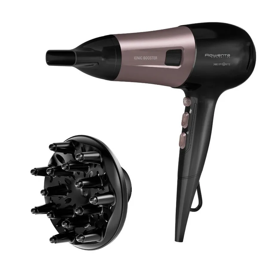 Rowenta Uscator de par Rowenta Powerline CV5940FO, 2100 W, 3 trepte temperatura, 2 viteze, jet de aer rece, Negru-Roz Violet