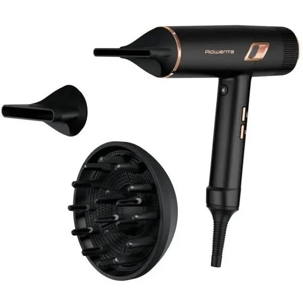 Rowenta Uscator de par ROWENTA Ultimate Experience Maestria CV9920F0, 2000W, 3 trepte de temperatura, set complet de accesorii, jet de aer rece constant, difuzor, negru/maro