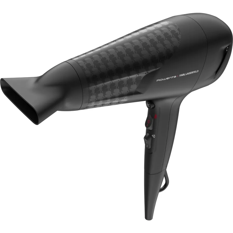 Rowenta Uscator de par Studio Dry Rowenta x Karl Lagerfeld CV581LF0, 2100W, Tehnologie Effiwatts, 6 trepte de viteza si temperatura, Tehnologie Thermo Control, negru