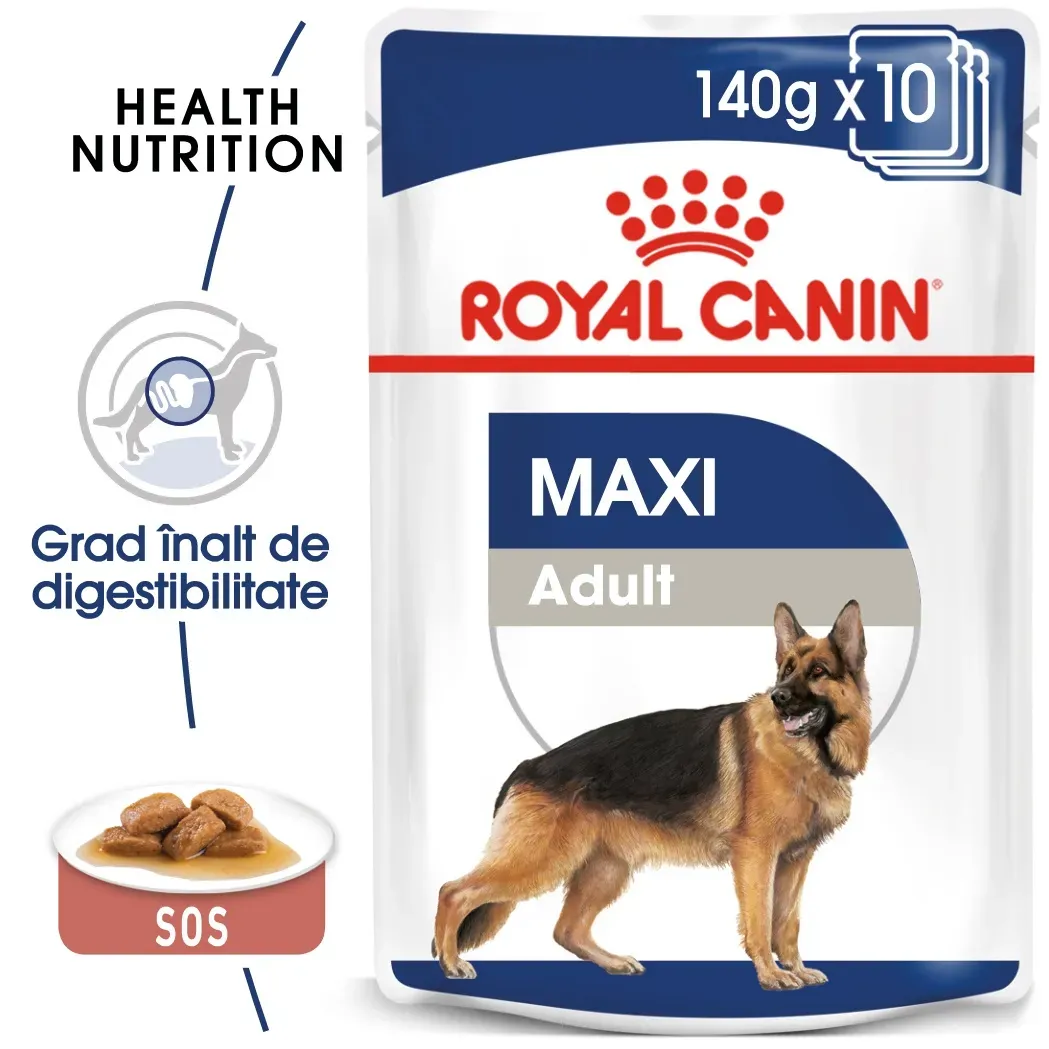 Royal Canin Maxi Adult hrana umeda caine (in sos), 10x140 g