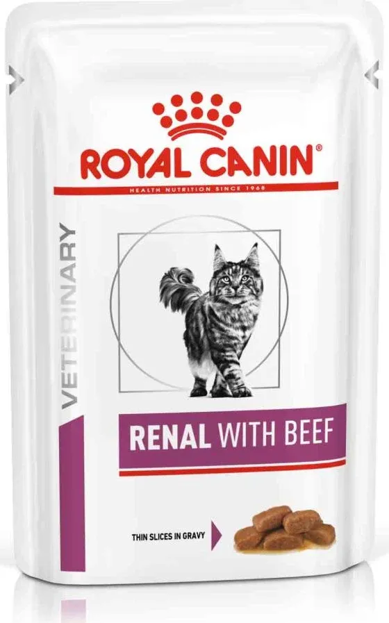 ROYAL CANIN VHN Renal Plic hrană umedă pisici, cu Vită 85g