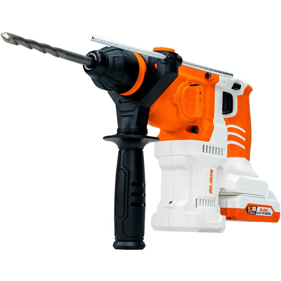 Ruris Ciocan rotopercutor pe acumulator RURIS RMX2813, 20 V, 1150 RM, 5100 BPM, 2.8 J, mandrina SDS Plus, motor brushless, 30 mm diametru maxim gaurire, acumulator, incarcator