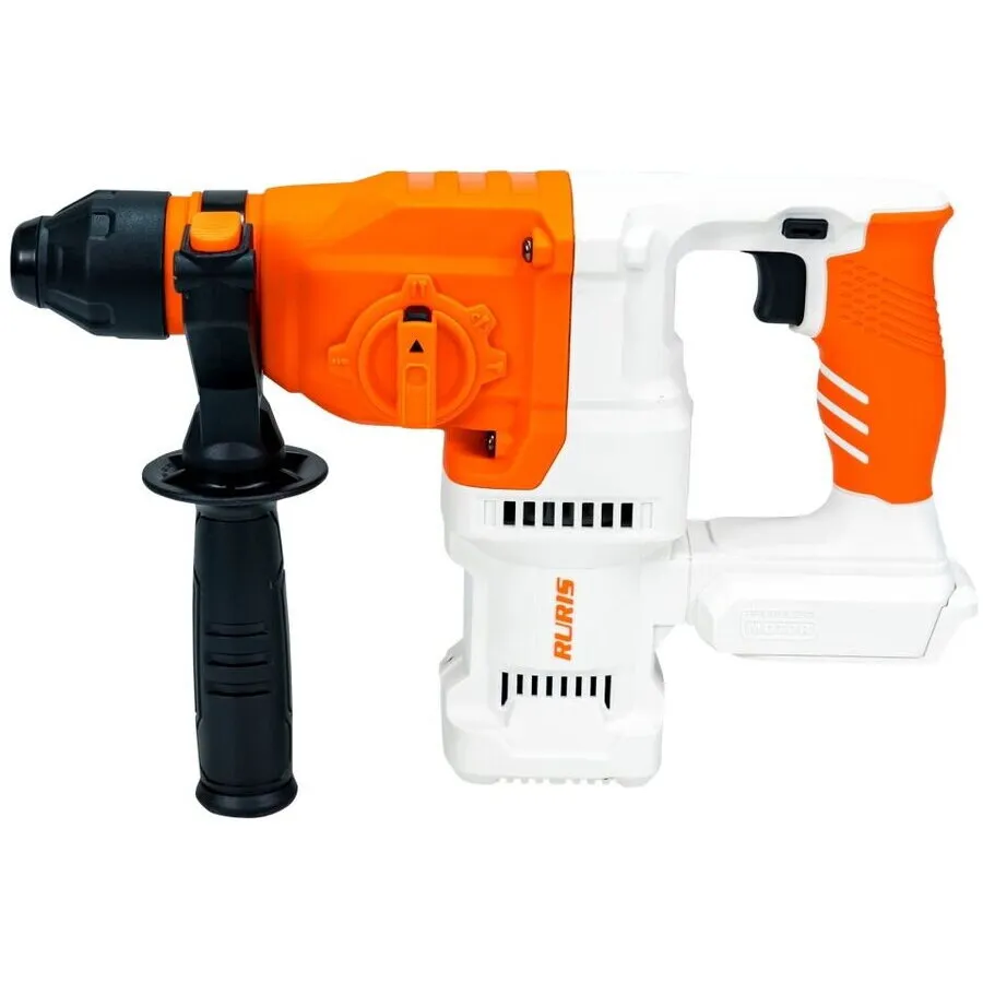 Ruris Ciocan rotopercutor pe acumulator Ruris RMX2813 Power Alfa Up, 20 V, 2 Ah, {contine acumulator 4Ah+incarcator}, Alb-Portocaliu