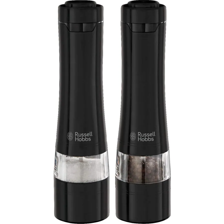 Russell&nbsp;hobbs Rasnite electrice pentru sare si piper Russell Hobbs Black 28010-56, Iluminare, Nivel rasnire ajustabil, Negru