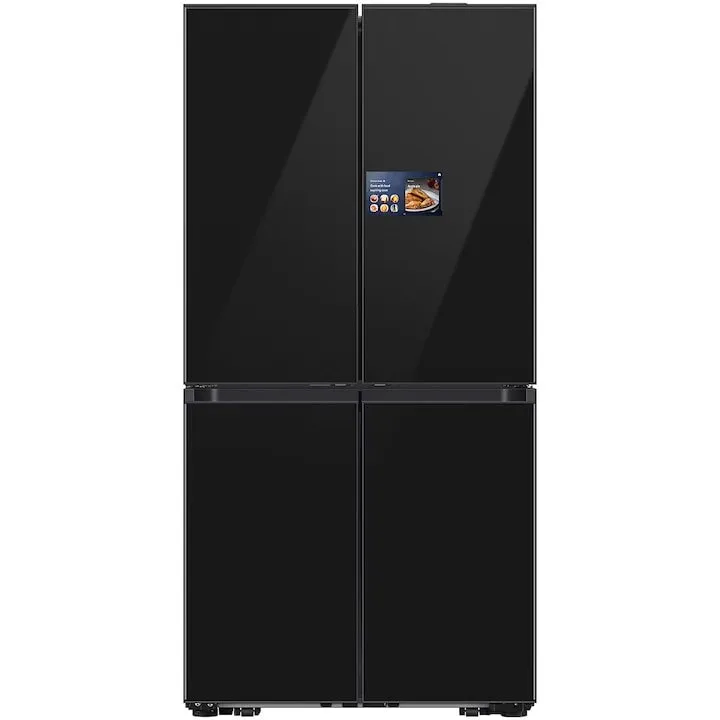 Samsung Side by Side Samsung RM90F67CECEO, French Door, 654L, Clasa E, 185.3 cm, Sticla neagra
