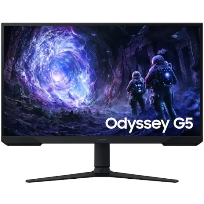 Samsung Monitor Gaming VA LED Samsung Odyssey G5, 27 inch, QHD 2560 x 1440, HDMI, DisplayPort, Pivot, 180 Hz, 1 ms, Negru