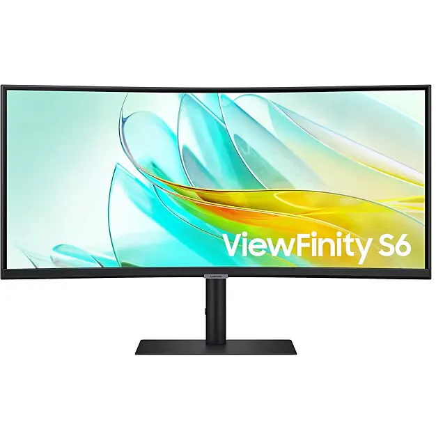 Samsung Monitor LED curbat Samsung ViewFinity S6 LS34C652UAUXEN, 34 inch, UWQHD, 100Hz, AMD FreeSync, HDR10, Incarcare USB-C, negru