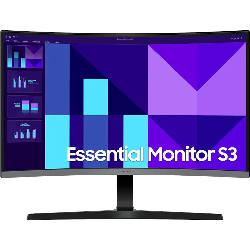 Samsung Monitor LED Samsung Essential S3 LS27D392GAUXEN Curbat 27 inch FHD VA 4 ms 100 Hz, Negru