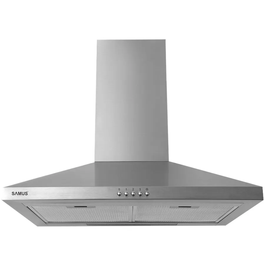 Samus Hota Decorativa Samus HS638DLX, Latime 60 cm, 1 Motor, 3 Trepte de absorbtie, Tip Turn, Inox