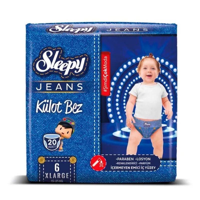 Scutece Chilotel Sleepy Jeans, Marimea 6 X Large, 15 - 25 kg, 20 Bucati