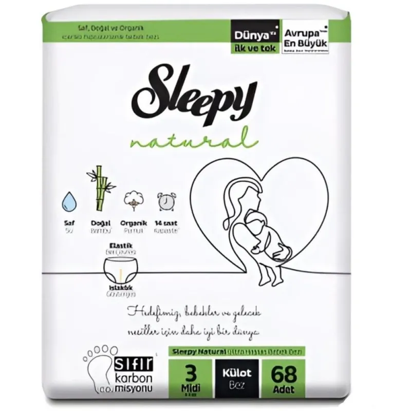 Scutece Chilotel Sleepy Natural Double Jumbo, Marimea 3 Midi, 68 Bucati