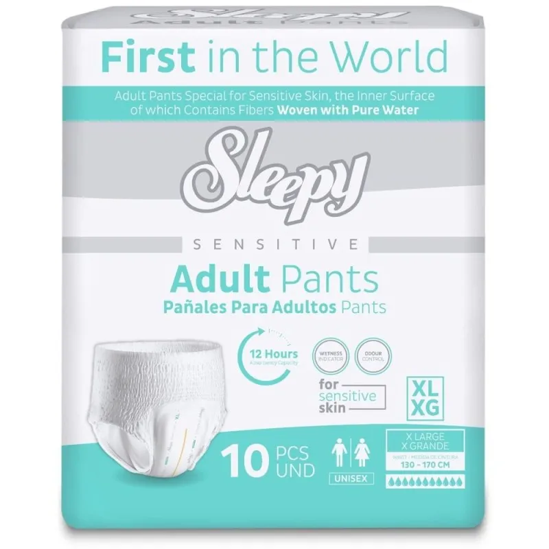 Scutece tip Chilot Adulti Sleepy Sensitive, XL, 130-170 cm, 10 Bucati