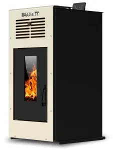 Semineu (soba) pe peleti Burnit Ambient Light Ivory 8 kw, cu tiraj fortat include ventilator aer cald, aprindere electrica, recomandat pentru 80 mpSemineu (soba) pe peleti Burnit Ambient Light Ivory 8 kw, cu tiraj fortat include ventilator aer cald,