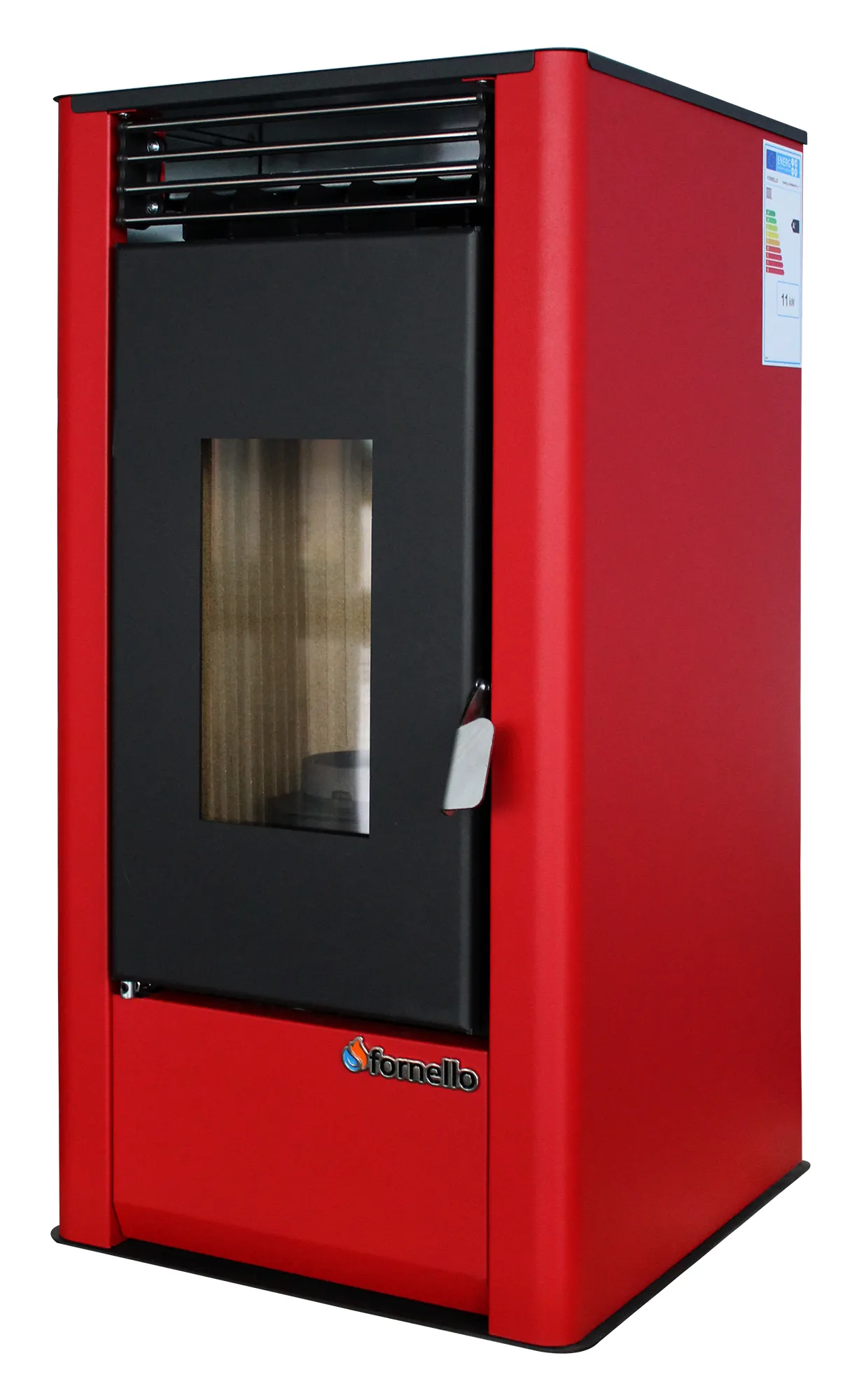 Semineu (Soba) pe Peleti cu aer cald Fornello Air SmartPell 11 KW, culoare Bordeaux