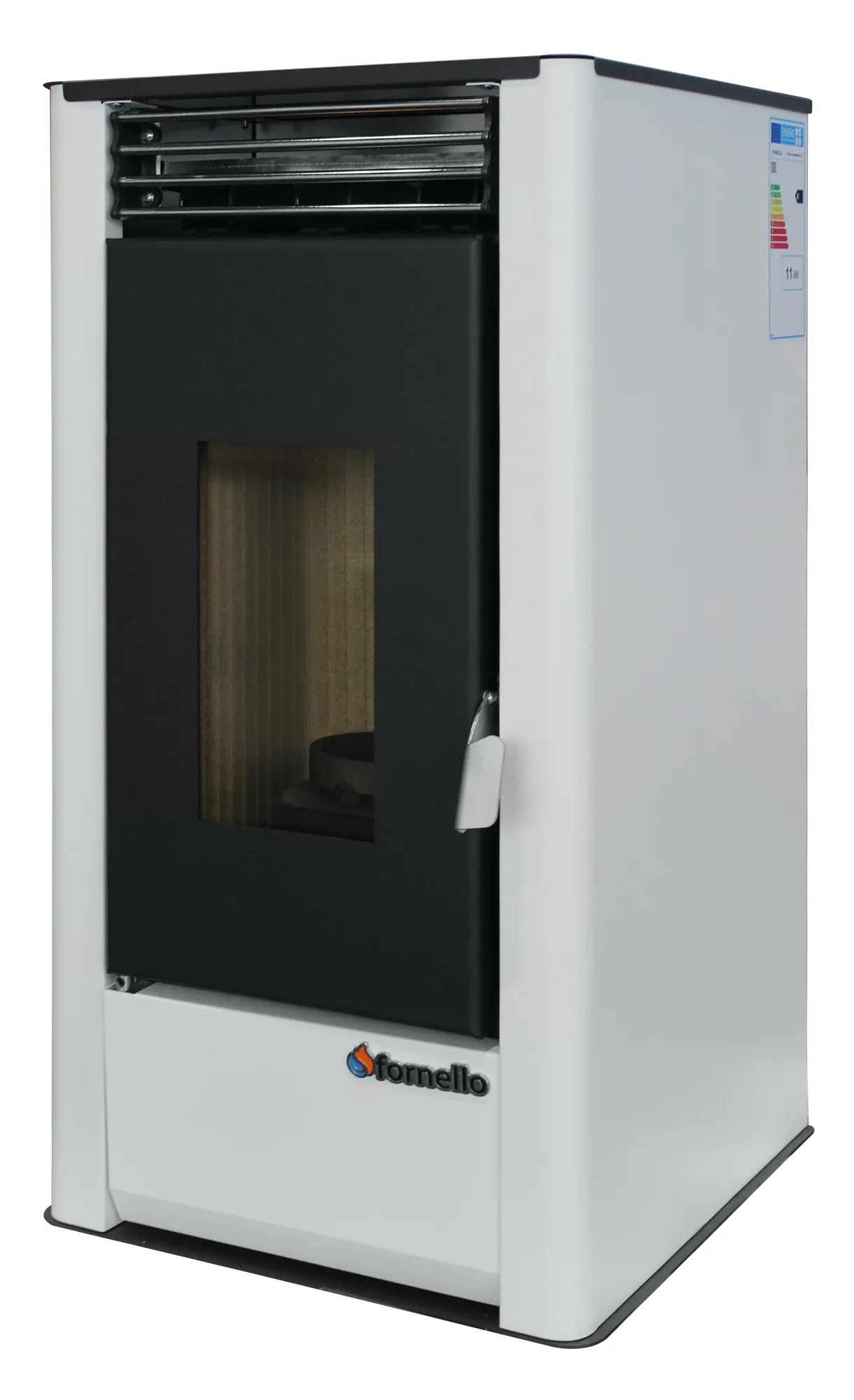 Semineu (Soba) pe Peleti cu aer cald Fornello Air SmartPell 11 KW, culoare White