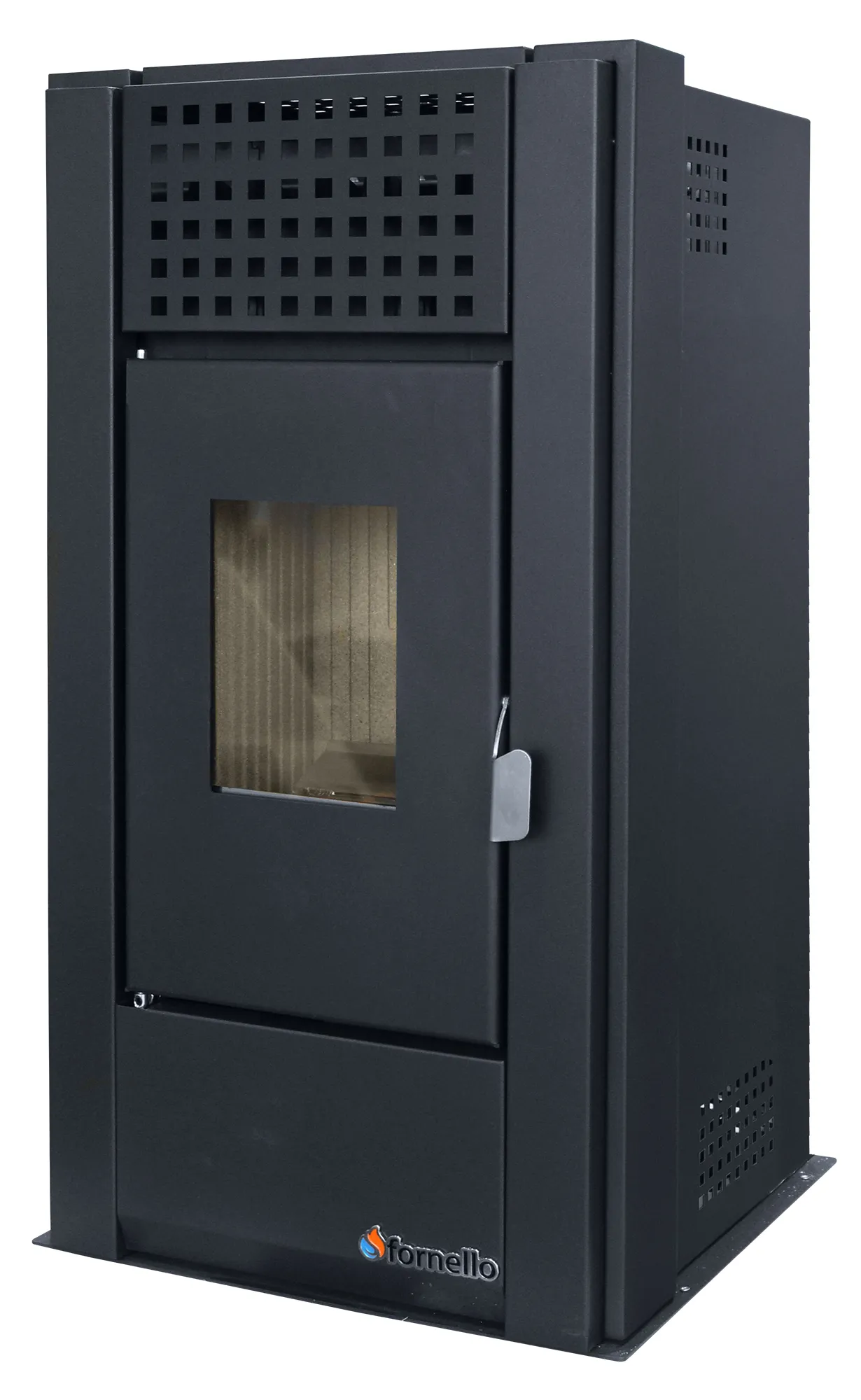 Semineu (Soba) pe Peleti cu aer cald Fornello Magnesia 9 KW, culoare Black