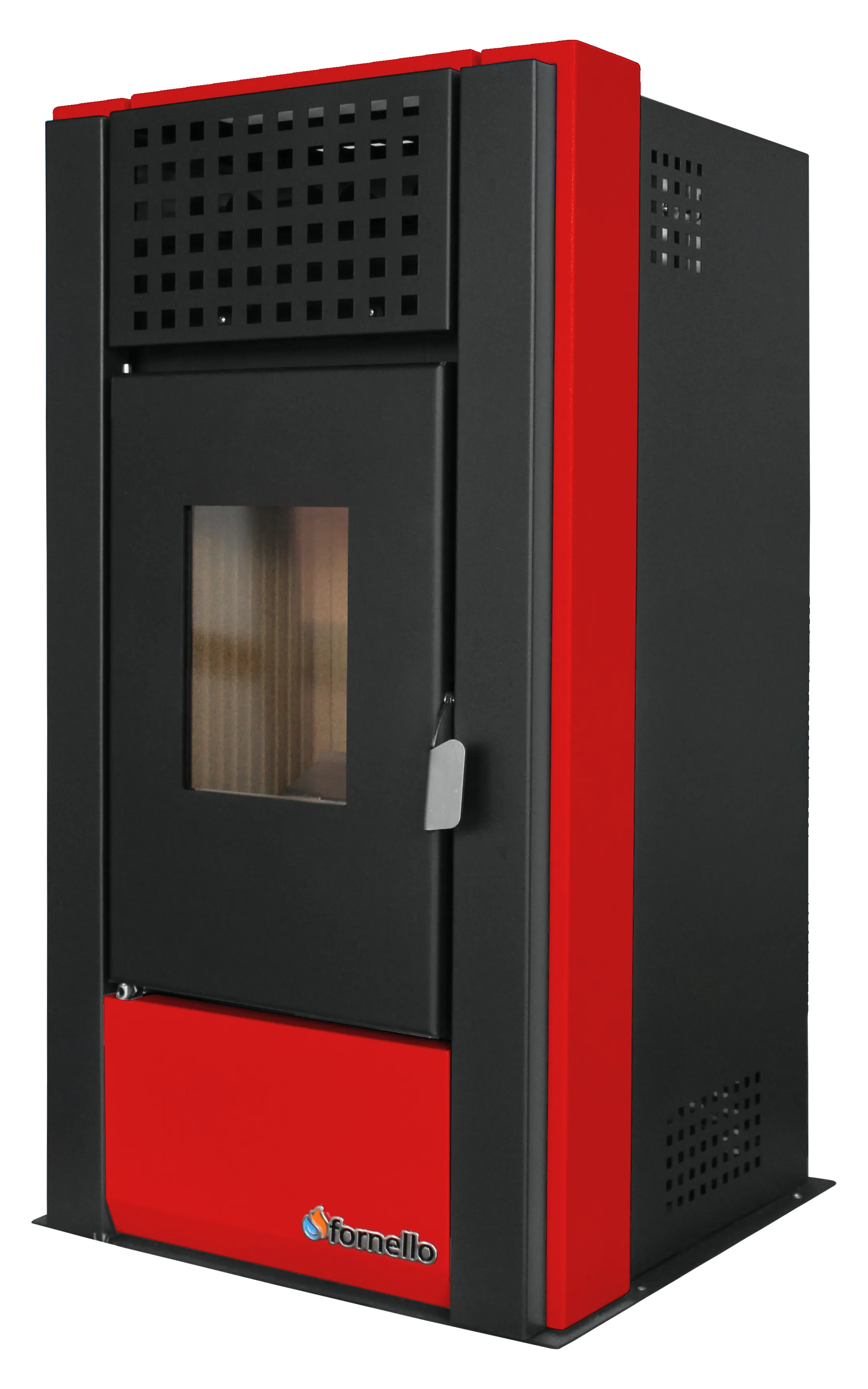 Semineu (Soba) pe Peleti cu aer cald Fornello Magnesia 9 KW, culoare Bordeaux