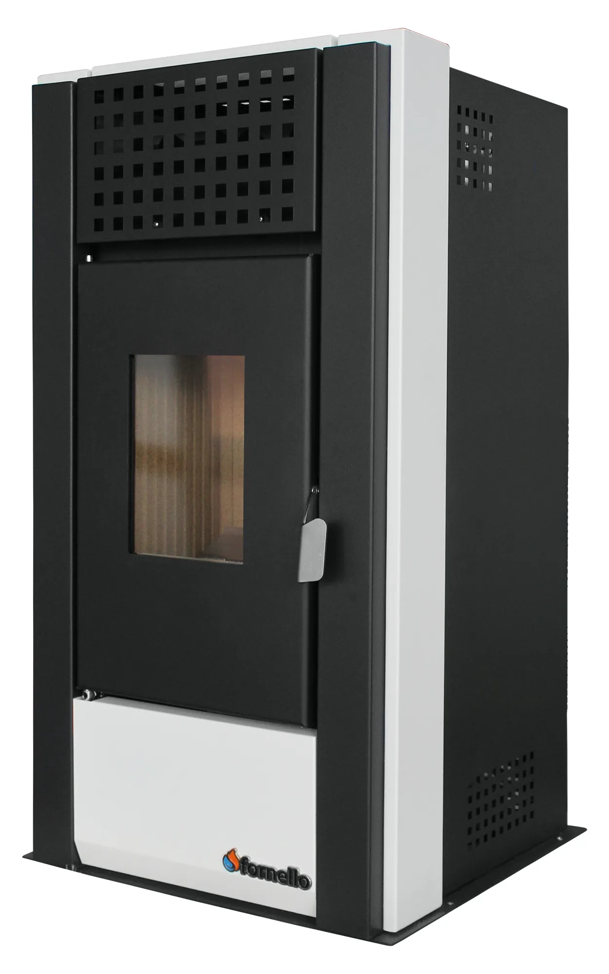 Semineu (Soba) pe Peleti cu aer cald Fornello Magnesia 9 KW, culoare White