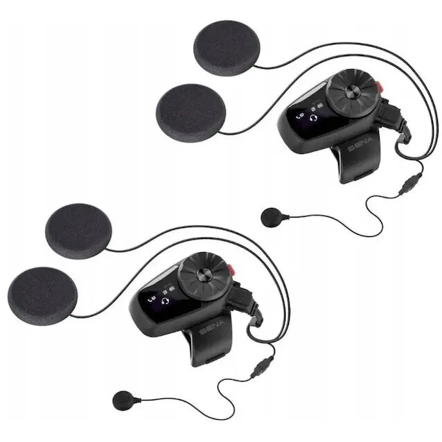 SENA Sistem de comunicare pentru motociclete, SENA 5S-10D, Moto Intercom, Bluetooth 5.0, Raza de actiune 700 metri, HD, LCD, Set dublu, Negru