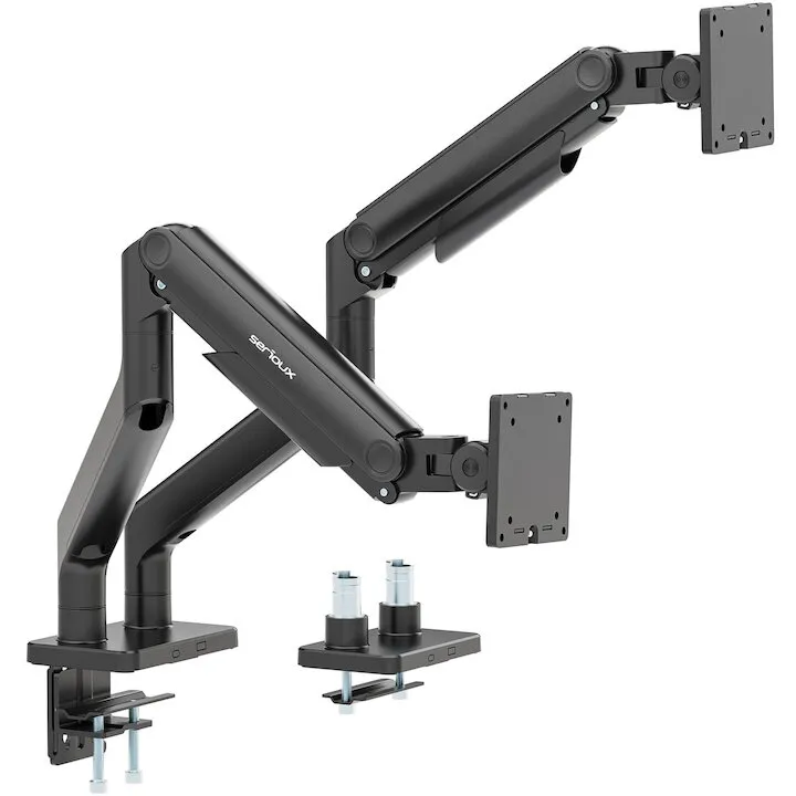 Serioux Suport monitor Serioux SRXA-MM74-C024, 2 monitoare, ecran 17 - 45 inch, greutate maxima 20 kg/monitor, Negru