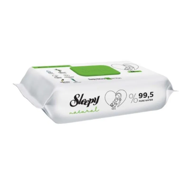 Servetele Umede Bebelusi Sleepy Natural, 60 Bucati