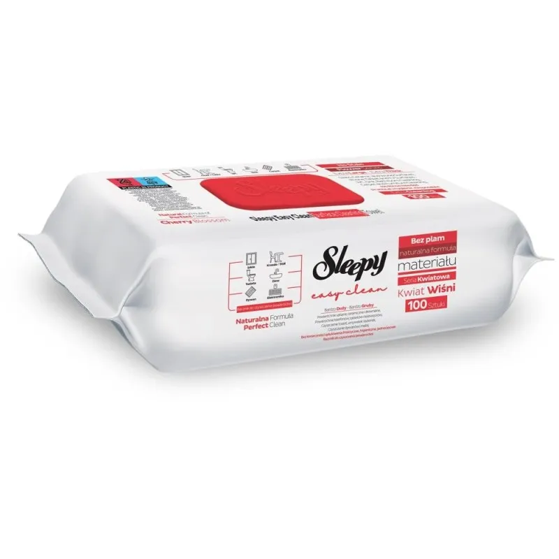 Servetele Umede Sleepy Easy Clean, Cherry Blossom, Multisuprafete, 100 Bucati