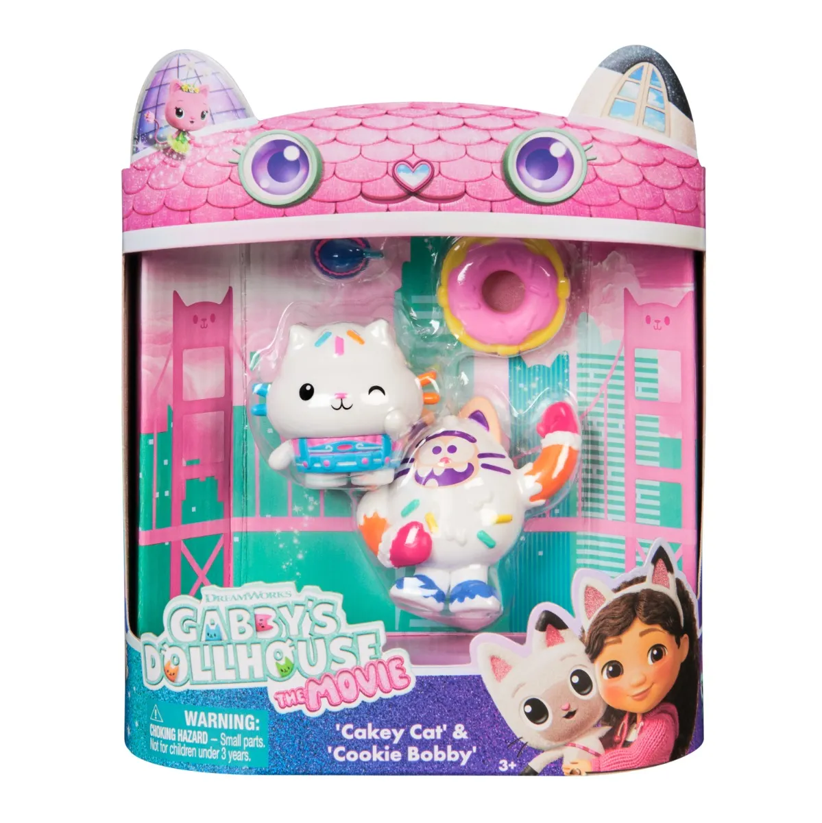 Set 2 figurine Gabbys Dollhouse, Cakey Cat si Cookie Bobby, 20151834