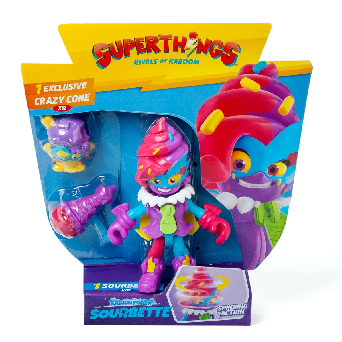 Set 2 figurine, Superthings, Kazoom Power Mission Kids, Sourbette si Crazy Cone
