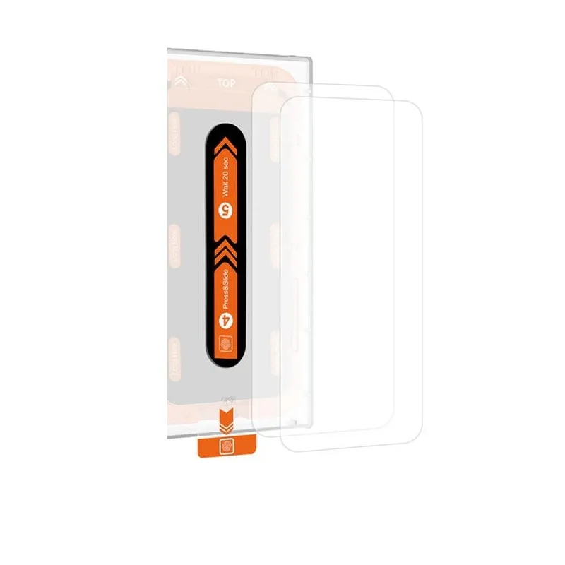 Set 2 folii sticla cu sistem de montare Mobile Origin Orange Screen Guard compatibil cu iPhone 15 Plus / 15 Pro Max Clear